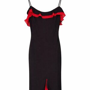 Vintage Betsy & Adam Dress Y2K Red Black Mermaid Goth Prom Made in USA Size 10